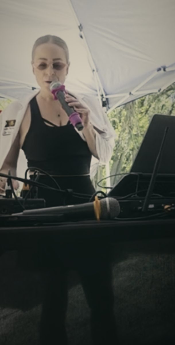 An Echo House night — the DJ working her rig